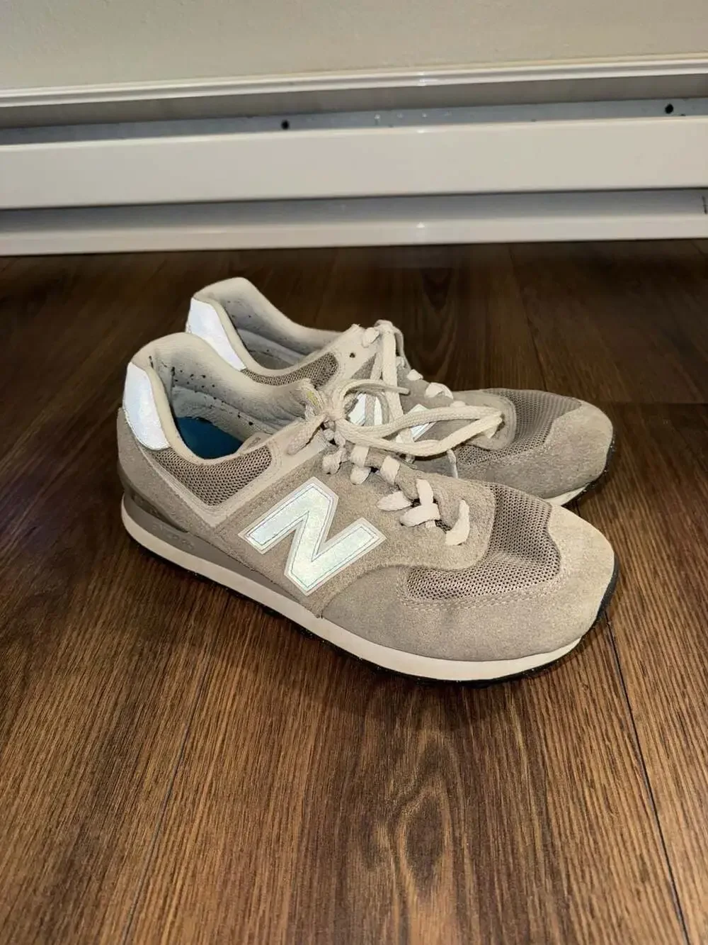 New Balance 574 Core Grey White Sneakers Size Women’s 9.5